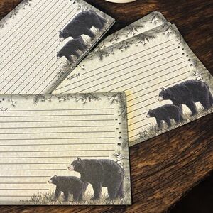 NEW black bear recipe cards 4x6” made in the USA, 24